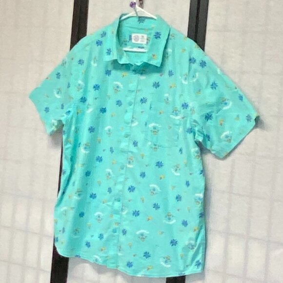 Hurley Stretch Button-Up Tropical Print Collared Shirt XXL Casual Short Sleeve - Picture 4 of 12